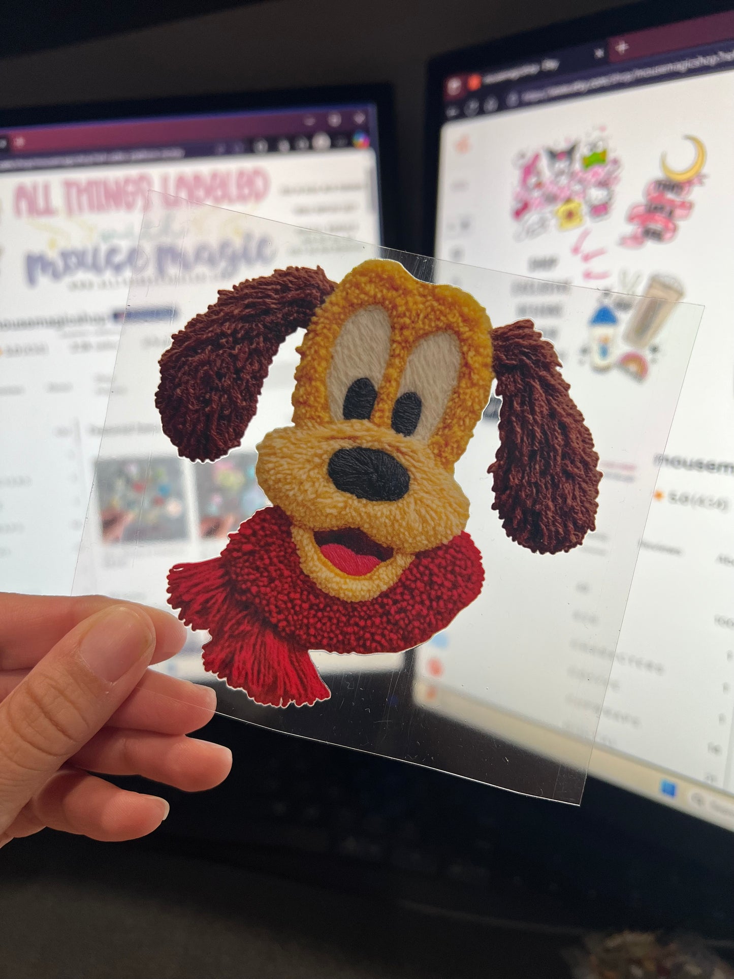 Latch Hook Yarn Faux Christmas Mickey and Friends UV Direct to Film Decals Christmas DIY Sticker