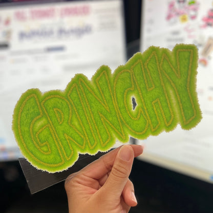 Faux Fur Grinchy UV DTF Decal Grinch Holiday Sticker | Ready to Apply Mean One Libby Cup Wrap