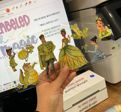 The Princess and Frog UV Direct to Film Tiana 16oz Libby Cup Wrap | Permanent Waterproof Decal Ready to Apply