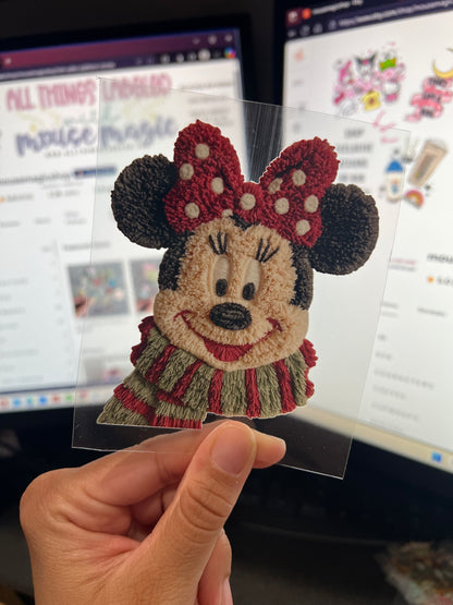 Latch Hook Yarn Faux Christmas Mickey and Friends UV Direct to Film Decals Christmas DIY Sticker