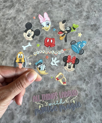 Retro Mickey & Friends UVDTF Decal Disneyland Inspired Christmas Sticker