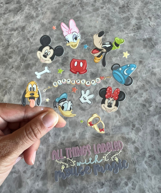 Retro Mickey & Friends UVDTF Decal Disneyland Inspired Christmas Sticker